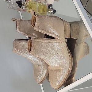 Diba Skyler Gold metallic leather Boots 7